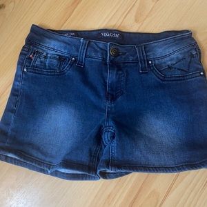 dark wash jean shorts